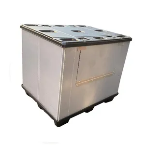 Large Volume Gray Automotive Heavy-duty Foldable Corrugated Custom Plastic Pallet Box