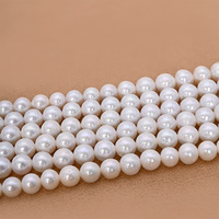 Perles de culture authentiques AAA 7-8mm, presque rondes, gemmes lâches, lustre supérieur, peau nette, pour bagues, boucles d'oreilles et pendentifs haut de gamme