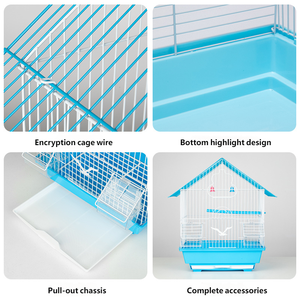 Cage pour petits perroquets à usage domestique Cage pour perruches perruches Jaulas Para Pajaros Fil de fer métallique Cages et maisons pour animaux de compagnie Oiseaux - Product Image 2