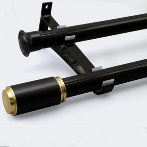 <span class=keywords><strong>Tringle</strong></span> à rideaux moderne à double tête avec support dissimulé silencieux, en aluminium, avec rails métalliques et accessoires pour usage domestique - Product Image 4