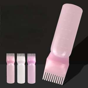 Bouteille applicatrice en plastique coloré de haute qualité avec brosse peigne pour racines de cheveux, flacon vide pour coloration capillaire - Product Image 2