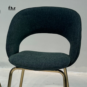 Customizable Dark Green <b>Bar</b> <b>Stools</b> Set Hollow Back Gold Metal Legs Wholesale for Hospitality - Product Image 3