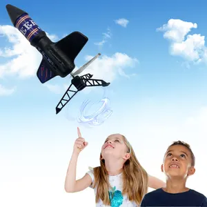 어린이를위한 전기 로켓 발사기 전동 에어 로켓 낙하산 안전 착륙이있는 8-12 세 야외 장난감