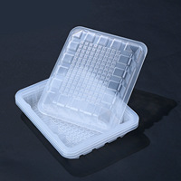 Barquettes carrées transparentes en PP, écologiques, recyclables, jetables, pour viande, avec couvercle, pour plats à emporter, personnalisables en relief