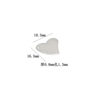 Pendentif en forme de cœur en acier inoxydable plaqué or 18 carats, finition lisse, accessoires de bijouterie DIY, forme d'amour pour la création de colliers - Product Image 2