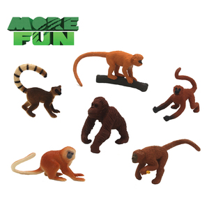 Tuyệt vời tay nghề PVC động vật đồ chơi thực tế các loại 6pcs khỉ figurine sinh thái thân thiện Mini khỉ động vật hoang dã đồ chơi - Product Image 1