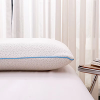 Modernes Luxus-Nackenkissen in Queensize aus Memory-Schaum, Neues Design mit Kühlender Schicht, Brotform, Einfarbiges Muster, Individuelles Logo für Hotels