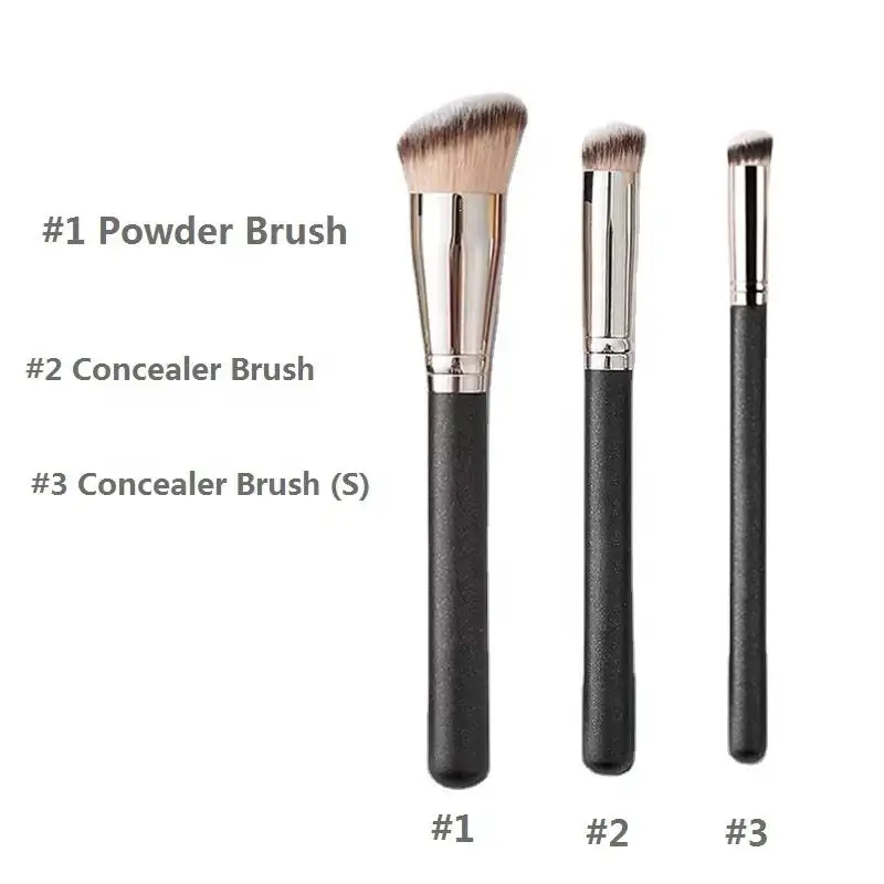 foundation brush concealer brush three wooden handle makeup brush set