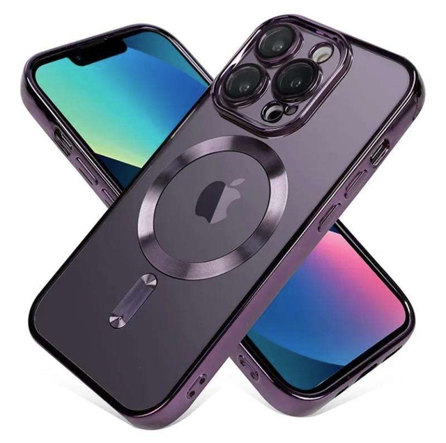 Luxury Transparent Electroplated TPU Magnetic Bumper Cover Wireless Charging Safe for iPhone 17 16 15 14 13 12 Pro Max Plus Case