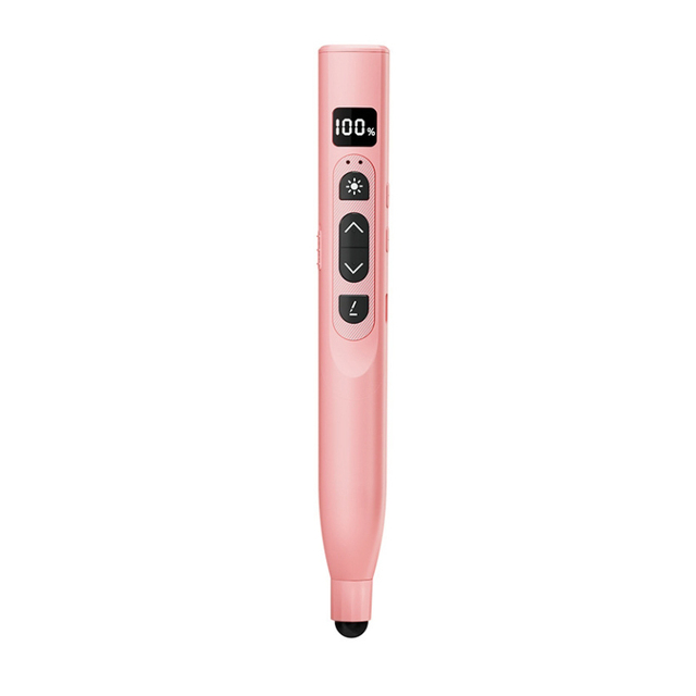 Telescopic Wireless Presenter 2.4G 100m Range Laser Pointer PPT Power Level Display Pen Stylus Screen for Teaching and Meeting