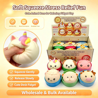 Jouet anti-stress Kawaii en forme de dumpling animal, jouet créatif à presser en TPR souple, cadeau pour vente en gros en boîte surprise