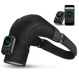 Masseur d'épaule EMS à électrodes dorées, contrôleur magnétique détachable, chauffage PTC, vibration, écran LED, sangle Velcro, rechargeable - Product Image 2