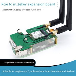อะแดปเตอร์การ์ดเครือข่ายแบบไร้สายสำหรับ M.<span class=keywords><strong>2</strong></span> <span class=keywords><strong>Raspberry</strong></span> <span class=keywords><strong>Pi</strong></span> 5สำหรับ5V รองรับ WiFi6/WiFi7แบบฝังตัว - Product Image 2