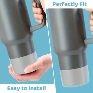 Para botella de agua Stanley Quencher de 30oz/40oz, funda protectora de silicona roja para la base, cubierta antiruido para bebidas - Product Image 6