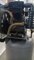 Compresseur d'air à piston à haute pression Sayiair V2080t CE à deux étages, 5 CV, 12 bars, en fonte, moteur, réservoir vertical ASME 230L