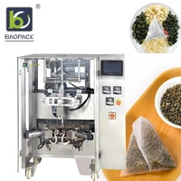 Machine d'emballage automatique de sachets de thé triangulaires (intérieur et extérieur) avec étiquetage en film plastique/papier
