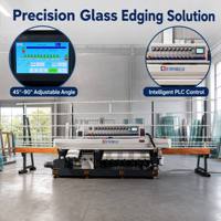 Machine de polissage et de rectification automatique des bords de miroirs à 45-90 degrés, avec 11 moteurs PLC verticaux pour le façonnage linéaire du verre