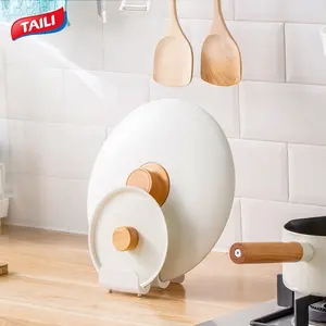 Étagères <span class=keywords><strong>de</strong></span> rangement <span class=keywords><strong>de</strong></span> cuisine, anti-huile, puissante, supports pour <span class=keywords><strong>couvercle</strong></span> <span class=keywords><strong>de</strong></span> Pot, poêle, supports <span class=keywords><strong>de</strong></span> rangement - Product Image 1
