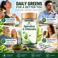 Capsules de Spiruline et Chlorelle 2300mg, Complexe Super Greens 9-en-1, Sans OGM, Capsules Végétales, 120 Comprimés, Complément Alimentaire Quotidien de Légumes Verts
