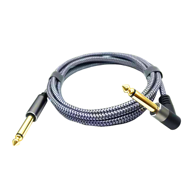 Guitar Cable, Instrument Cable, Bass Cable, Guitar Cord 6.35mm Straight Curved Audio Cable for Various Musical Speakers
