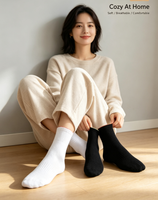Chaussettes de sport mi-mollet respirantes à col rond, super douces, couleur unie personnalisable