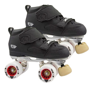 Patins à roulettes <span class=keywords><strong>quad</strong></span> haut de gamme pour adultes, deux rangées, 4 roues, roues lumineuses, roulements ILQ9-PRO, durables, imperméables, respirants, noirs, 50 kg+ - Product Image 1