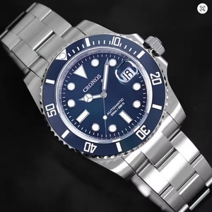 Cronos Sub Diver Men Watch Stainless Steel PT5000 Brushed Bracelet Ceramic Bezel 200 Meters Water Resistant L6018 - Product Image 6