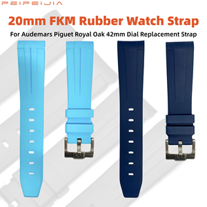 Correa de reloj de caucho fluorado FKM de 20 mm con extremo curvo, correa de repuesto compatible con <span class=keywords><strong>GMT</strong></span> <span class=keywords><strong>Master</strong></span> II, Submariner de 41 mm estilo Oysterflex - Product Image 1