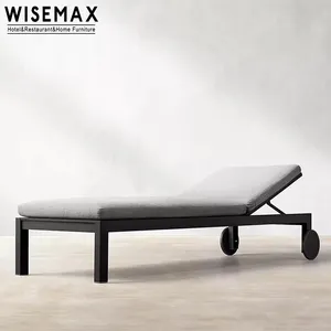 WISEMAX алюминиевая уличная мебель Водонепроницаемая тканевая подушка двойной шезлонг кушетка с колесом для бассейна