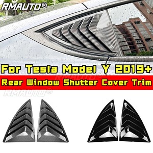 For Tesla Model Y 2019+ Body Kit Rear <b>Window</b> Side <b>Vent</b> Shutter Louver Cover Trim Car Accessories - Product Image 2