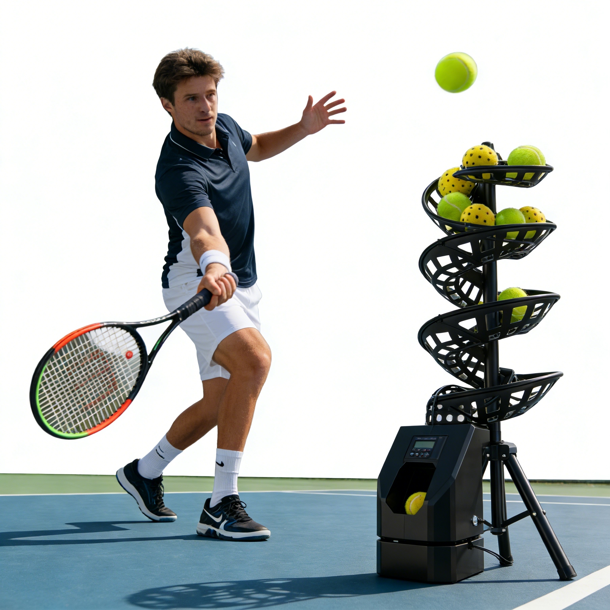 Customizable Tennis Automatic Serving Machine Lightweight Ball Thrower for Mobile Tennis Training