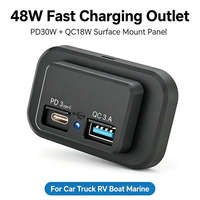 Chargeur USB PD3.0 30W QC3.0 18W 48W pour panneau 12V 24V, idéal pour bateaux, voitures, camping-cars et camions