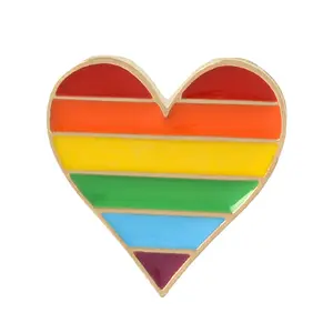 Customized creative rainbow bridge color metal badge personalized versatile jewelry brooch