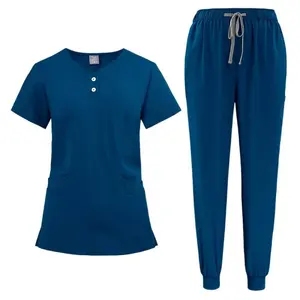 Uniforme Médico para UCI, Peluquería Canina, Clínica Dental, Uniforme de Enfermera, Conjunto de Dos Piezas de Manga Corta y <span class=keywords><strong>Pantalones</strong></span> Largos - Product Image 4