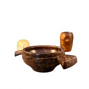 ชามไม้ทำมือพร้อมหูจับโลหะ ดีไซน์เรียบง่ายสำหรับเสิร์ฟอาหาร - Product Image 5