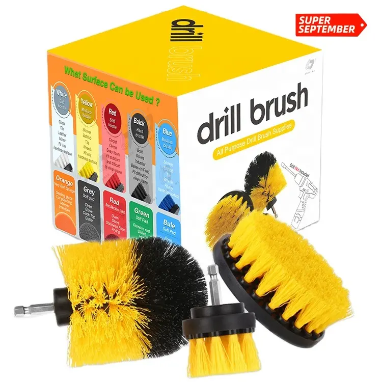 2022 Trending 3pcs Drill Power Scrubber Brush Set Tile Cleaning Tools
