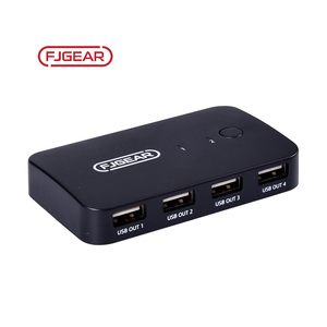 FJ-U204 Fjgear 2 IN 4 OUT USB 2.0 COMUNICAR COMBUTCH BOX 4 PORT plug and play com caixa de metal - Product Image 1
