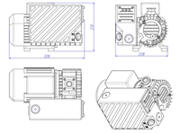 Pompe à vide compacte à faible bruit TSVAC SV10B 10m³/h 1,5mbar, pompe à palettes monophasée à bain d'huile pour machine d'emballage alimentaire