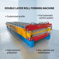 Machine de formage à froid de tôles de toiture ondulées à double couche