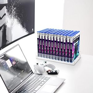 Acrylic <span class=keywords><strong>Video</strong></span> Trò chơi lưu trữ tổ chức đứng rõ ràng Rack hiển thị cho ps5 PS4 PS3 Trò chơi phù hợp với 12 trò chơi để hiển thị - Product Image 2