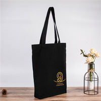 Sac à provisions en toile noire avec impression de logo grand sac fourre-tout en toile de coton recyclé sac fourre-tout personnalisé d'usine