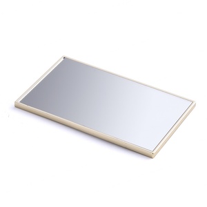 Brand Name Classic Single Side Gold Plated Metal Soft Enamel <b>Rectangle</b> Mini Portable Pocket <b>Mirror</b> - Product Image 3