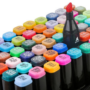 Marcadores Artísticos de Ponta Larga à Base de Álcool, Marcadores de Ponta Dupla, Canetas de Tinta Permanente para Livros de Colorir para Crianças e Adultos, Materiais Escolares - Product Image 2