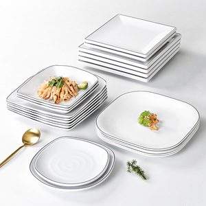 Xiangyuan <b>melamine</b> tableware <b>plates</b>, square commercial restaurant <b>plates</b>, imitation porcelain <b>plates</b> for cold dishes, fried - Product Image 1