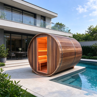 Ruang Sauna Uap Kering Luar Ruangan Harga Grosir, Kayu Solid, Pelat Karbon, Inframerah Jauh, Panel Kontrol Pintar