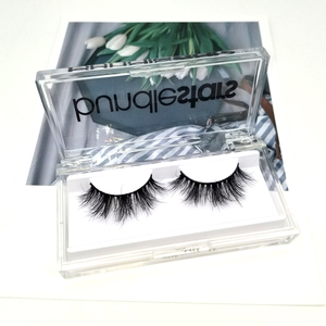 2019 new style no MOQ plastic clear eyelash packaging box 3D mink eyelashes with logo