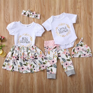 Vêtements d'été pour filles, T-shirts à manches courtes tricotés imprimés, ensembles de jupes pour bébés, vêtements pour enfants - Product Image 3
