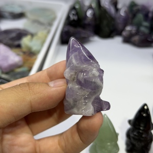 Sculptures de Gnomes en Pierres Précieuses Naturelles en Gros : Améthyste Brute, Aventurine Verte Rêveuse, Obsidienne Noire – Gravures de Nains en Cristal en Vrac - Product Image 4