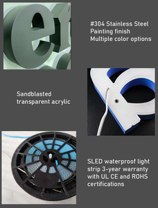 Lettere in metallo 3D logo lettera segno di progettazione del logo aziendale segni di affari canale personalizzato lettera negozio segno per le imprese - Product Image 3