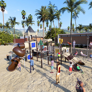 Alita thường được sử dụng ngoài trời trẻ em sân chơi Thiết bị đôi trượt sân sau ALT-NC24036 nhựa + mạ kẽm ống + PE Hội Đồng Quản Trị - Product Image 6